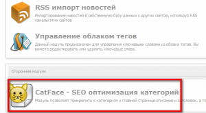 CatFace в панели администратора